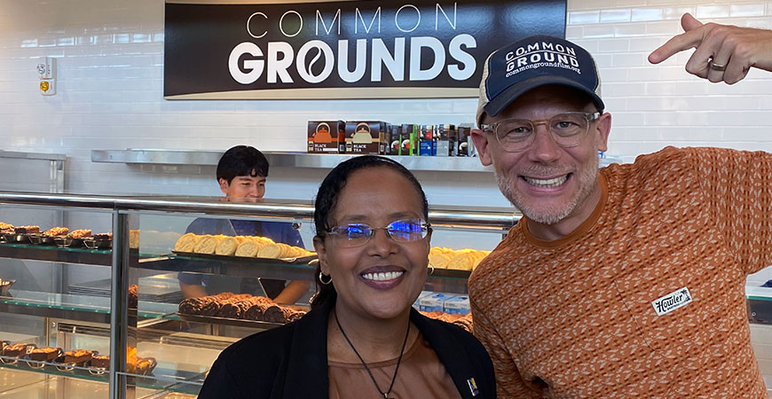 Professor Asmeret Asefaw Berhe and 'Groundswell' co-Director Joshua Tickell 