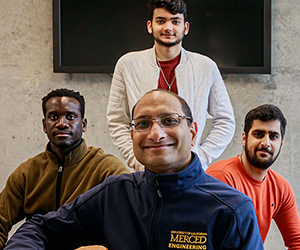 Professor Sachin Goyal, front, with several of his students.